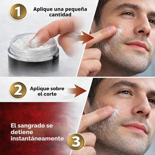 Vista 2 de Styptic - Tarros de polvo – Primeros auxilios de aseo profesional para afeitar, cortes de maquinilla de afeitar y quemaduras de afeitar, polvo