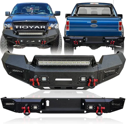 Vista 12 de Textura de parachoques delantero y trasero negro compatible con F150 2009 2010 2011 2012 2013 2014 (excluyendo Raptor y Ecoboost) con placa