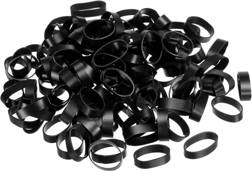 Vista 12 de PATIKIL Bandas de goma de silicona, 50 piezas antideslizantes de 0.9 pulgadas, color negro plano para envolver cables, envolturas de bolsas, arte
