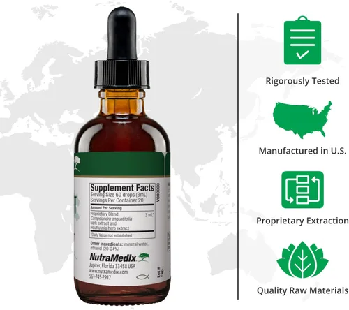 Vista 2 de Nutramedix Nutra BRT - Suplemento herbario líquido para la salud intestinal y el apoyo inmunológico - Corteza de cumanda y hoja de houttuynia