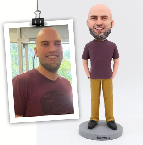 Vista 17 de AlOU AlOU Estatuillas personalizadas de 15 cm Bobbleheads para el Día del Padre, Día de la Madre, Padres, Jefe, Colegas, Familia y Amigos