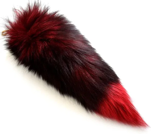 Vista 3 de Valpeak 17'' Real Fox Tail Keychain Fluffy wolf Tail Cosplay Fox Costume for Kids