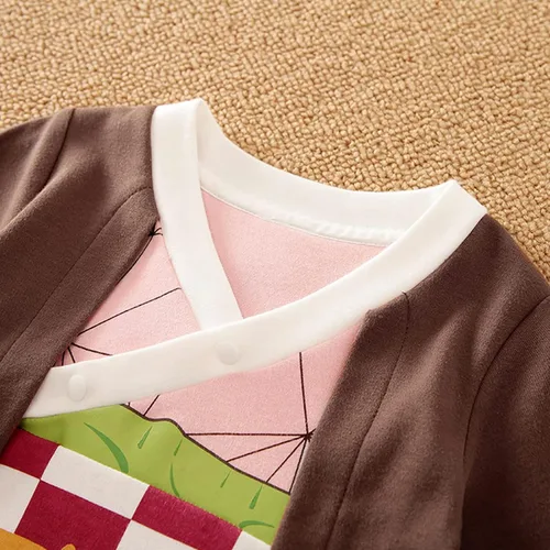 Vista 5 de RELABTABY Lindo mameluco de anime para recién nacido, para Halloween, cosplay, ropa