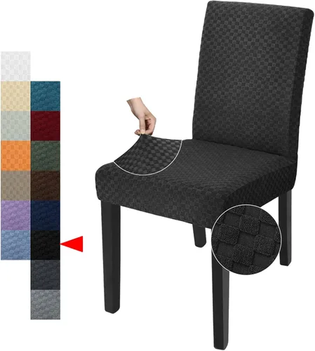 Vista 33 de YEMYHOM Funda elástica para silla con respaldo de 1 pieza con diseño jacquard más reciente, funda para silla con respaldo antideslizante, protector