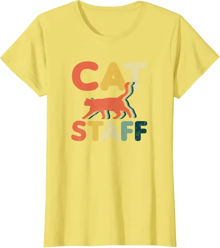 Vista 28 de Cat Servant Design Vintage Retro Staff Gift T-Shirt for Men Women