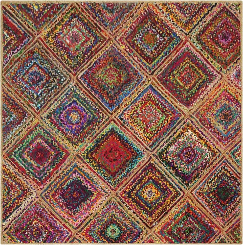 Vista 25 de Natural Jute Collection - Alfombra rectangular de 2 x 3 pies, alfombra de yute trenzada a cuadros multicolor de 0.27 pulgadas de grosor, ideal