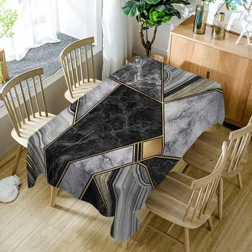 Vista 2 de WONDERTIFY Mantel de mármol de mármol de ágata de granito de mármol resistente al agua mantel de microfibra, cubierta decorativa de mesa de 52 x 70