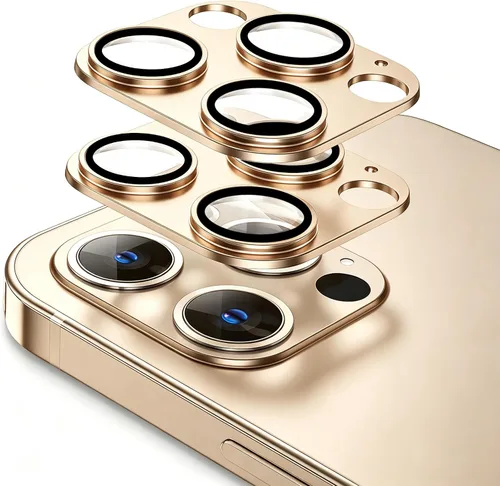 Vista 10 de Protector de lente de cámara compatible con iPhone 13 Pro/iPhone 13 Pro Max, protector de lente de cámara de metal más vidrio templado, diseño