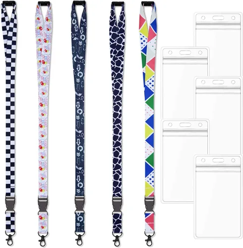 Vista 2 de Paquete de 5 cordones ajustables de liberación rápida con soporte vertical Paquete de 5 cordones con soporte para insignias