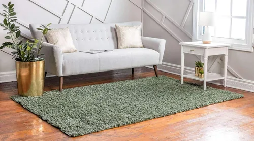 Vista 63 de Unique Loom Colección Davos Shag - Alfombra Lino