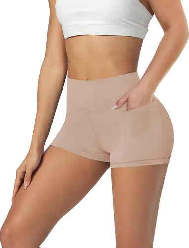 Vista 42 de Biker Shorts for Women with Pockets - 8"/5"/3" Booty Black Spandex Shorts Verde militar
