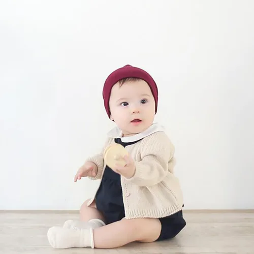 Vista 2 de Kaariss - Gorro tejido de algodón suave, tierno sombrero para infantes, niños, bebes