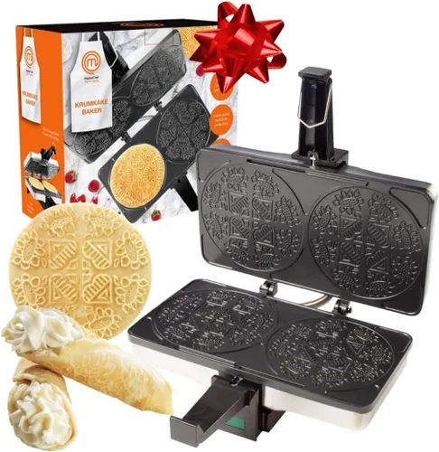 Vista 7 de MasterChef Krumkake Baker-prepara 2 pizzelas caseras como galletas de cannoli