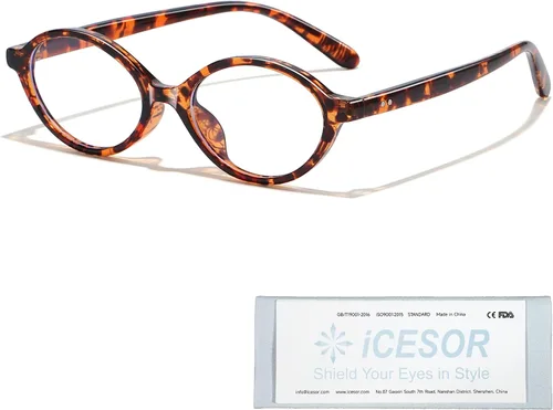 Vista 8 de Oval Blue Light Blocking Glasses Vintage Y2K Anti Eyestrain Protection TV Computer Gaming for Women Reno