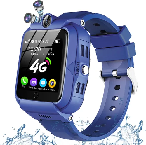 Vista 9 de Reloj inteligente para niños, llamadas telefónicas 4G, mensajes de texto, reloj inteligente con WiFi, video chat de voz, Bluetooth, alarma