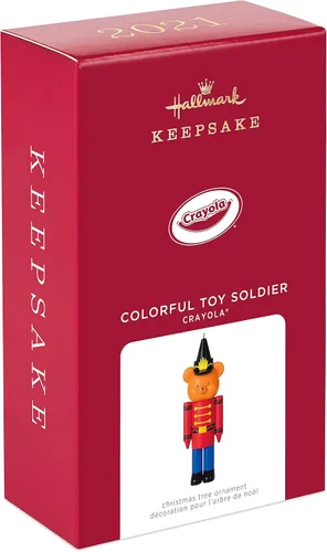 Vista 3 de Hallmark Keepsake Adorno de Navidad 2021, Crayola Colorful Toy Soldier