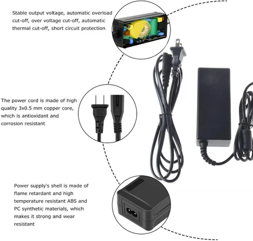 Vista 2 de Adaptador de CA de 19 V para LG TV 24UD58-B 32MA70HY-P 34UM69G-B 32UD59 34UC79G Cable de alimentación