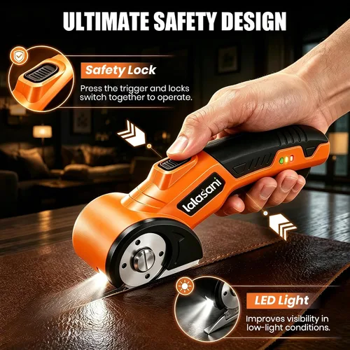 Vista 4 de Cordless Electric Scissors for Cardboard, Automatic Box Cutter (Orange, 1.0)