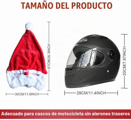 Vista 2 de Cubierta de casco de motocicleta de Papá Noel de Navidad, cubierta de casco de Natividad, accesorio de sombrero de Papá Noel de Navidad para hombres