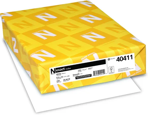Vista 2 de Neenah Cartulina de índice exacto, 8.5 x 11 pulgadas, 110 lb/199 gsm, blanco, brillo 94, 2000 hojas (40411)