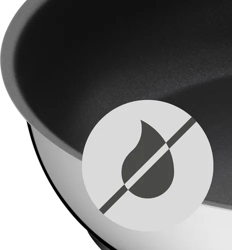 Vista 5 de WMF Devil - Sartén para lavado a mano, con revestimiento de teflón, platino, 7.9 in de diámetro, acero inoxidable Cromargan, apto para inducción