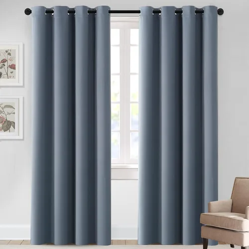 Vista 13 de MeilleMaison Cortinas opacas para dormitorio, con aislamiento térmico, oscurecimiento de habitación, cortinas insonorizadas para ventana, cortinas