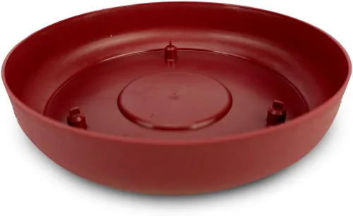 Vista 3 de Bloem Maceta Saturn de plástico de 8.5 pulgadas de alto x 10 pulgadas de ancho, color rojo quemado