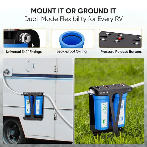 Vista 7 de PUREPLUS RV Sistema de filtro de agua de doble etapa, NSF/ANSI 42
