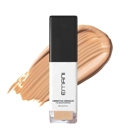 Vista 9 de Emani HD Corrective Liquid Mineral Corrective Corrective Skin - Corrector de cobertura completa con vitamina C y ácido hialurónico, ligero