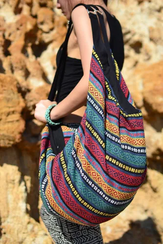 Vista 7 de Bolso bandolera para equipaje Hobo, bolso de hombro, bolsa de viaje, bolsa de mensajero, hippie, bohemio, bohemio, bolso grande