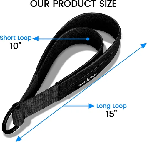 Vista 7 de Correas de doble bucle cubiertas de vinilo para equipos de pilates, correas acolchadas con anillo en D para entrenamiento de gimnasio en estudio