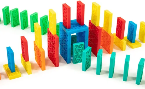 Vista 2 de Bulk Dominoes Kit de dominó cinético Juego de dominó, juguetes pequeños STEM STEAM, juegos familiares para niños, juguetes y juegos para niños