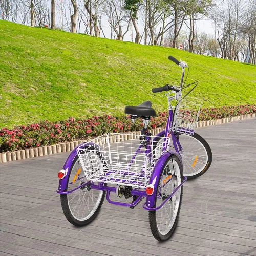 Vista 8 de PEXMOR Triciclo para adultos de 7 velocidades, 24/26 pulgadas, 3 ruedas, triciclo para adultos, trike para mujeres/hombres/personas mayores