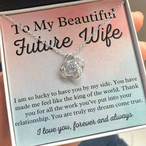 Vista 4 de to My Future Wife Love Knot Necklace - Soulmate Necklaces for Women, Engagement Gift for Girlfriend Soulmate Jewelry Womens Jewelry Gifts Romantic