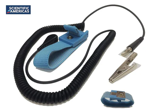 Vista 3 de ESD Mat Kit - Tapete de mesa antiestático - Tapete de soldadura resistente al calor - con una correa para la muñeca, cable de conexión a tierra