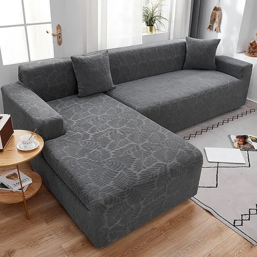 Vista 16 de Konsilsa Funda elástica para sofá, funda de sofá modular en forma de L de jacquard suave con parte inferior elástica, cubierta completa, protector