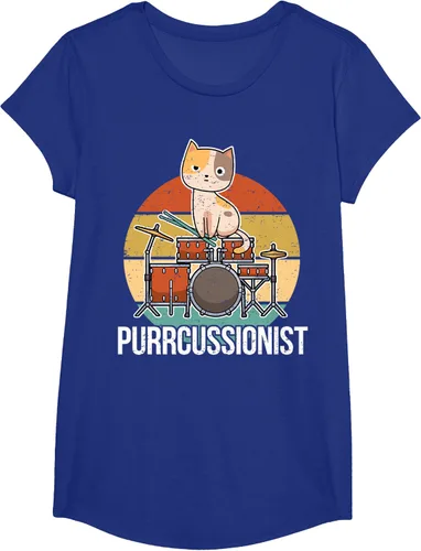Vista 30 de Funny Percussion Drummer Drumming Drums Saying I Kitten Cat Camiseta, Negro, S