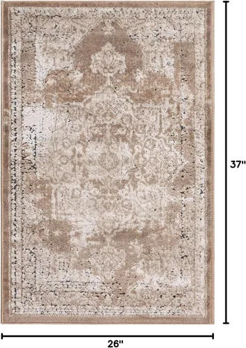 Vista 2 de Unique Loom Chateau Collection - Alfombra de área Roosevelt (2' 2" x 3' 1", rectangular, caqui/beige)