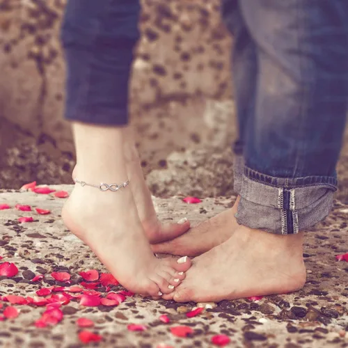 Vista 4 de Billie Bijoux Pulsera tobillera de plata de ley 925 para mujer, con símbolo de amor infinito, ajustable, grande, regalo para mujer