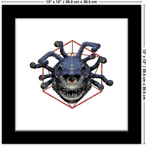 Vista 6 de Trends International Gallery Pops Dungeons & Dragons: Honor Among Thieves - Arte de pared de mosaico Beholder, versión enmarcada en negro, 12 x 12