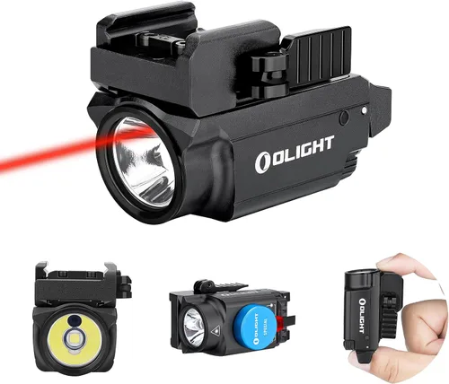 Vista 10 de OLIGHT PL-Mini 2 Valkyrie - Luz táctica compacta recargable por USB magnética de 600 lúmenes con riel ajustable, equipo de caza, linterna LED CW