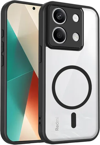Vista 134 de Funda magnética transparente compatible con Xiaomi 17T, color negro 2 en 1 PC + TPU cubierta de teléfono a prueba de golpes, carcasa protectora