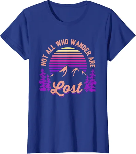 Vista 89 de Not All Who Wander Are Lost Vintage Mountains - Camiseta de senderismo, Negro, S
