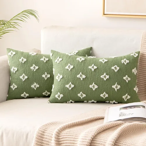 Vista 18 de MIULEE Juego de 2 fundas de almohada decorativas de jacquard rómbico, funda de cojín cuadrada suave para sofá, cama, dormitorio, sala de estar, 16 x