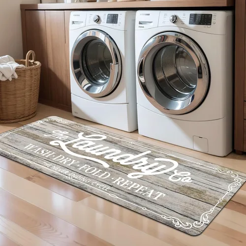 Vista 34 de Pauwer - Alfombra de cocina estilo granja, 20"X48", beige, antideslizante, lavable, hecha a máquina Goma, lavable, duradero, fácil de limpiar