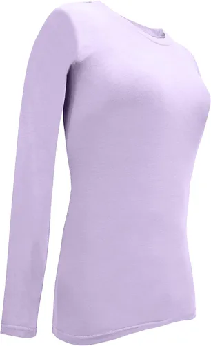Vista 128 de Natural Uniforms Camiseta Under Scrub para mujer, cuello redondo, manga larga, paquete de 3, paquete múltiple de 3