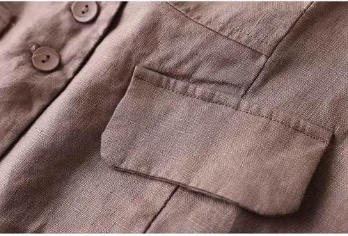 Vista 5 de UATKIMI Chaleco de lino de algodón para mujer, casual, holgado, cuello en V, sin mangas, chaqueta