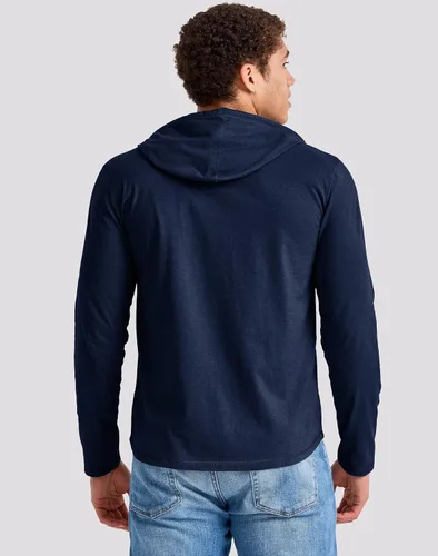 Vista 3 de Hanes Sudadera con capucha para hombre Originals Tri-Blend con cuello Henley
