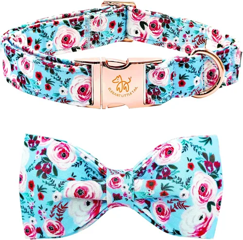 Vista 22 de Elegant little tail Independence - Collar patriótico para mascotas con pajarita para mascotas del 4 de julio de algodón suave para mascotas