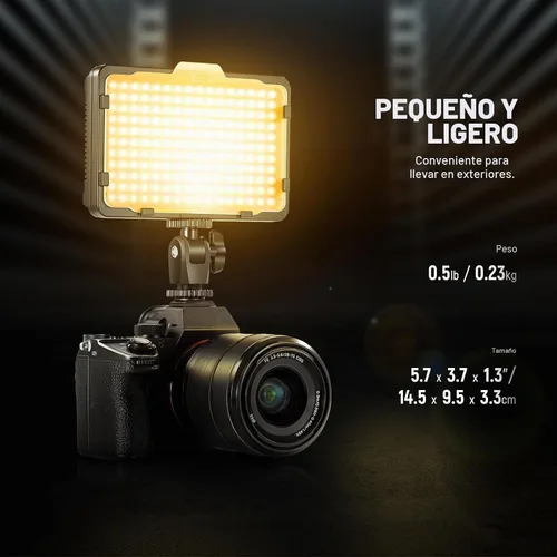 Vista 2 de NEEWER Kit de iluminación de luz de video regulable de 176 LED: Panel LED 176 3200-5600K, batería recargable de iones de litio de 2 piezas, cargador